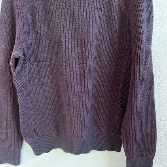 Banana Republic eggplant 1/4 zip ribbed knit sweater - Picture 4 of 10